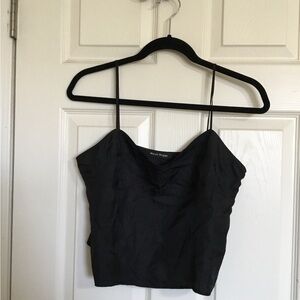 Meryll Rogge Black silk Tank top missing size tag fits S/M